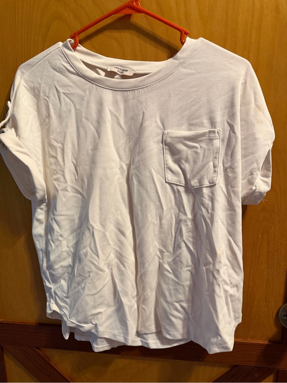 Cable & Gauge White Short Sleeve Pocket Tee